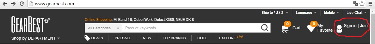 sign in join gearbest
